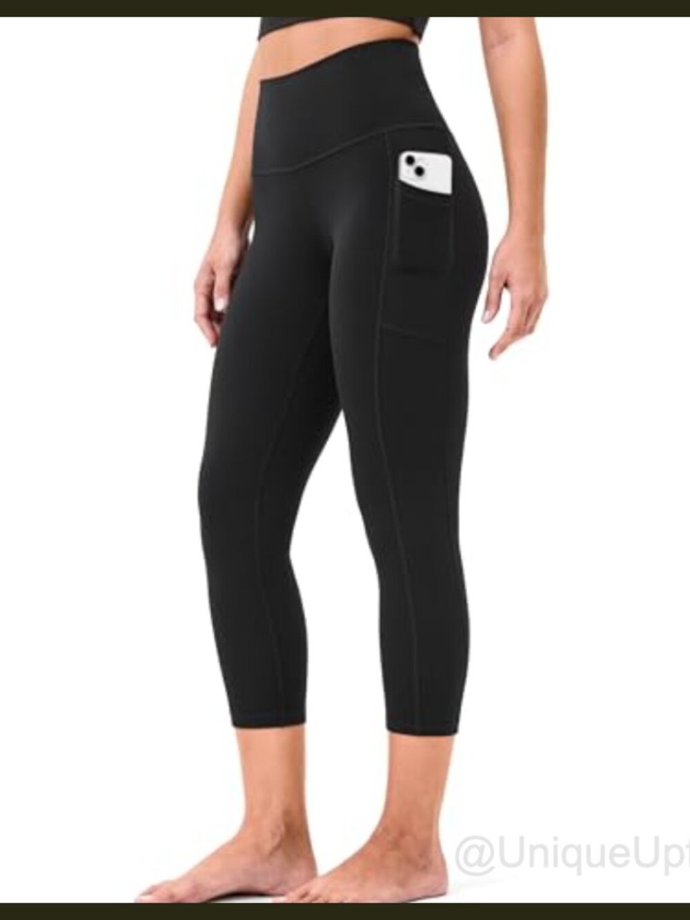 Buttery Soft Capri Leggings with Pockets 21 Inch Inseam Yoga Pants